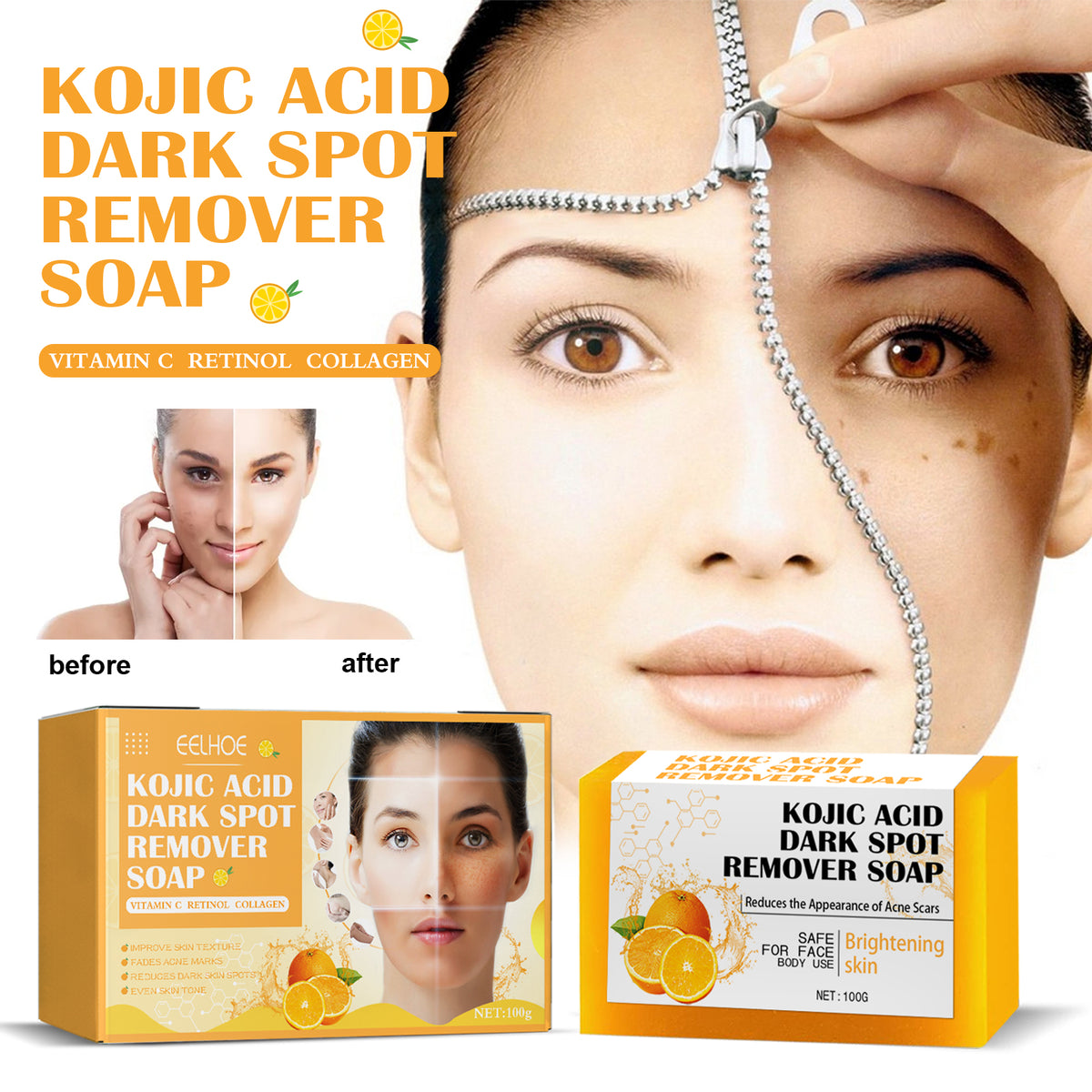 EELHOE Kojic Acid Dark Spot Remover Soap