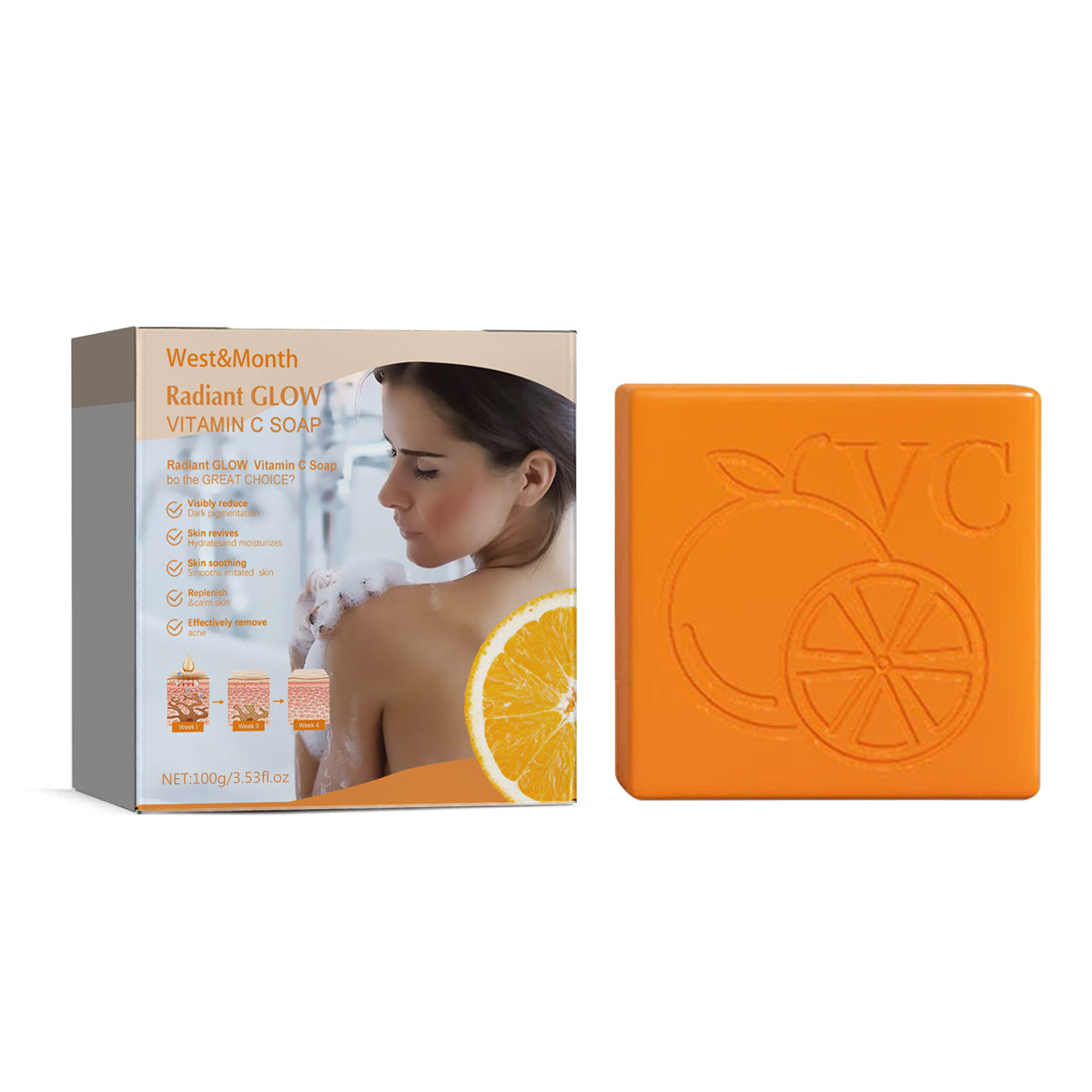 Radiant Glow Vitamin C Body Soap with Orange, Rose & Aloe Vera