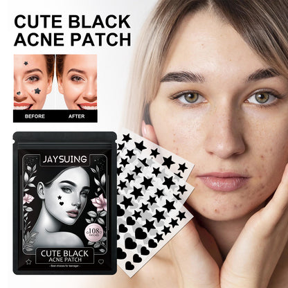 JAYSUING Cute Black Acne Patches – Decorative Blemish Cover Patches