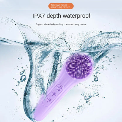 Silicone Facial Cleansing Brush with Heat & Vibration