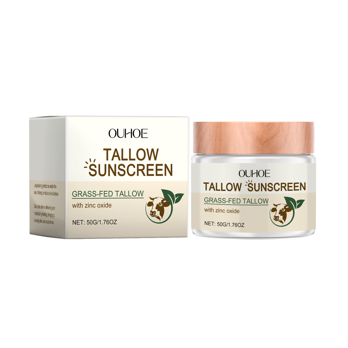 OUHOE Tallow Sunscreen with Zinc Oxide  Moisturizing Sun Care