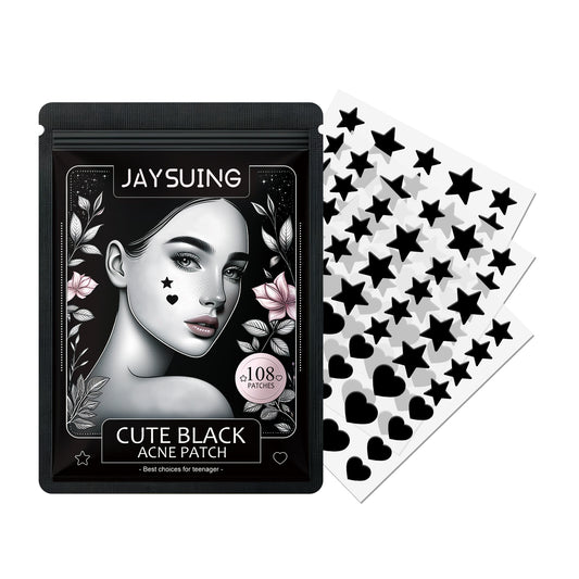 JAYSUING Cute Black Acne Patches – Decorative Blemish Cover Patches
