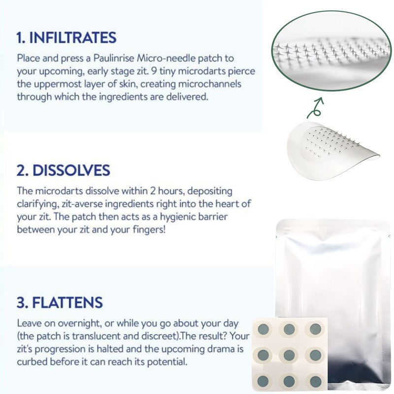 9-Piece Microneedle Acne Patches with Hyaluronic Acid & Salicylic Acid