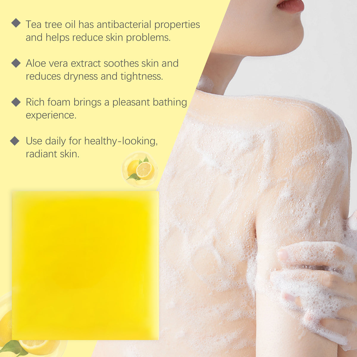 OceAura Lemon Herbal Vitamin C Soap with Shea Butter & Tea Tree Oil