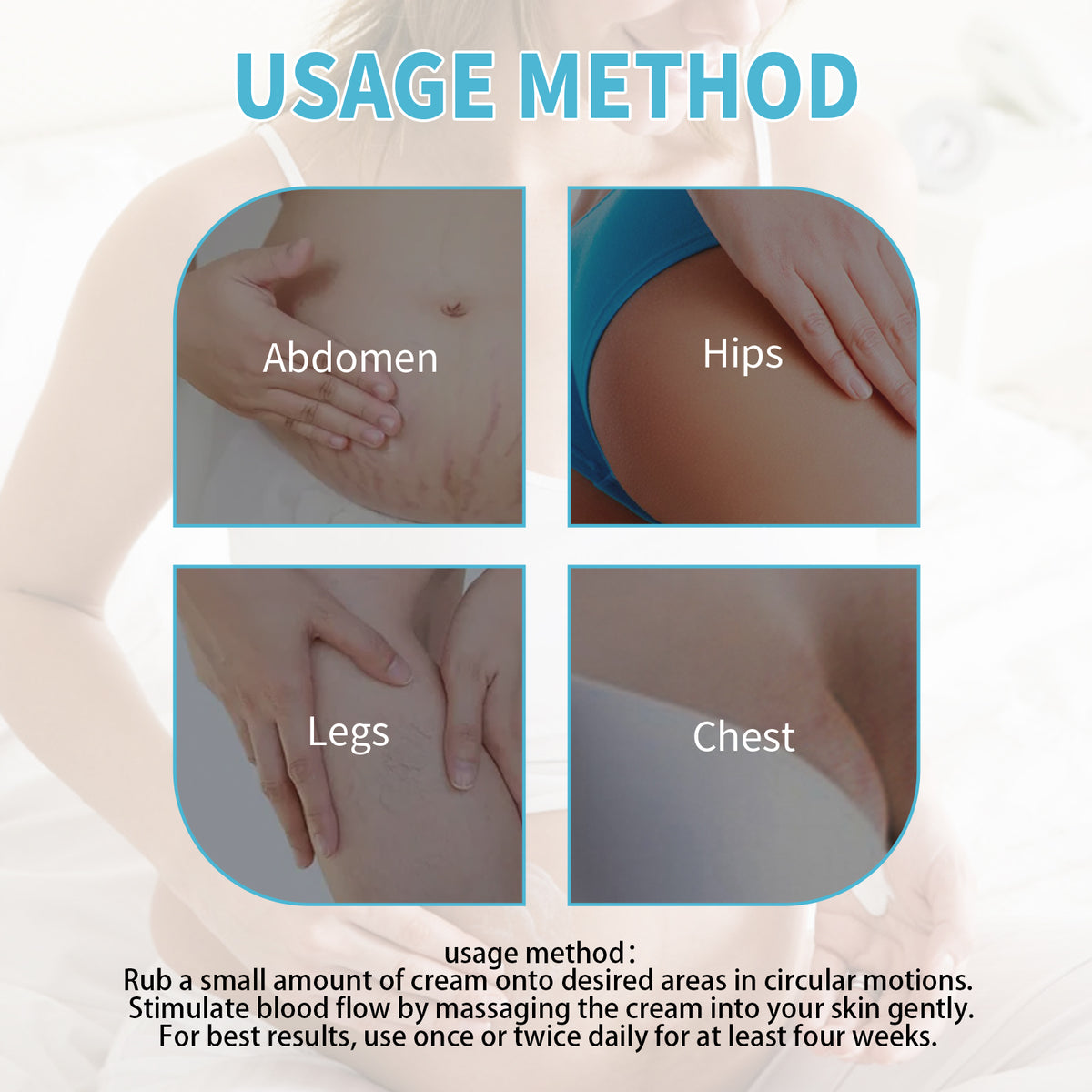 Stretch Mark Care Cream with Collagen, Elastin & Jojoba Oil