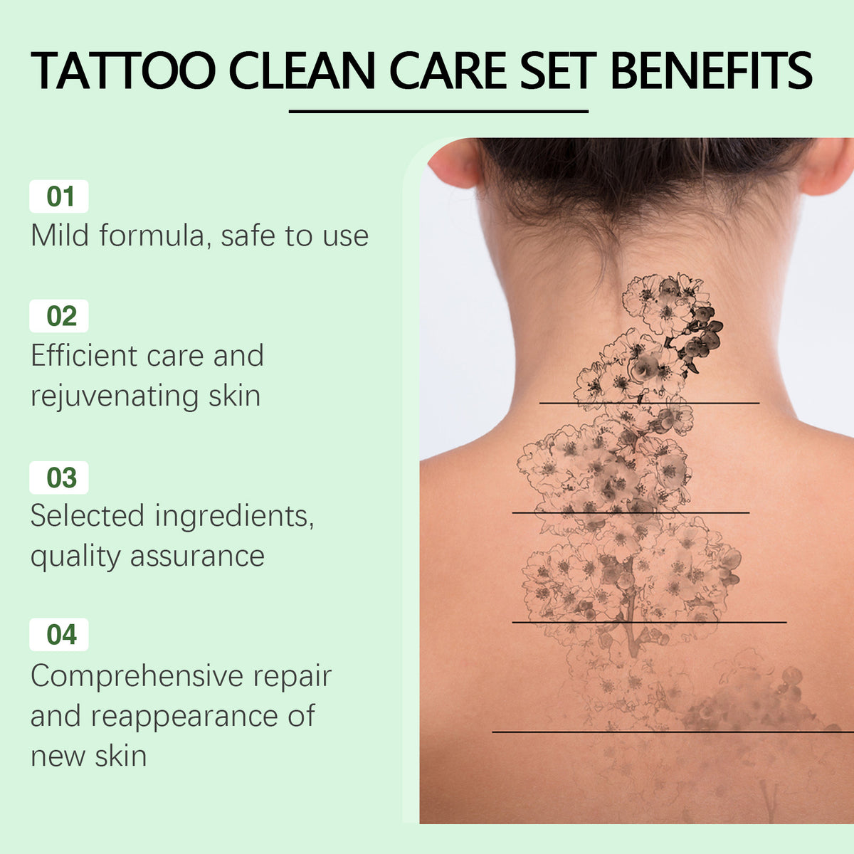 Tattoo Cover Care Set with Snail Filtrate, Mint & Licorice