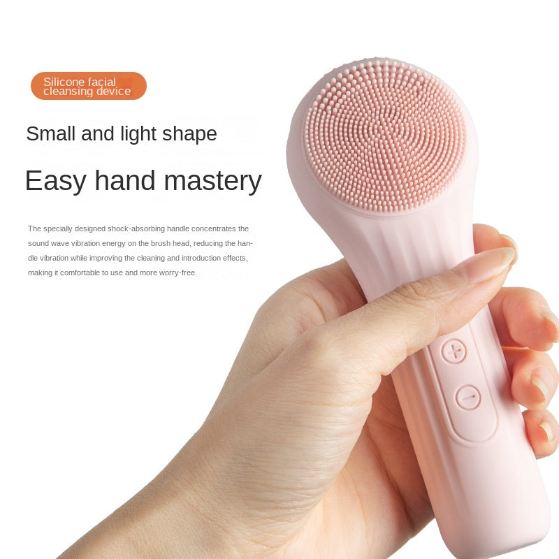 Silicone Facial Cleansing Brush with Heat & Vibration