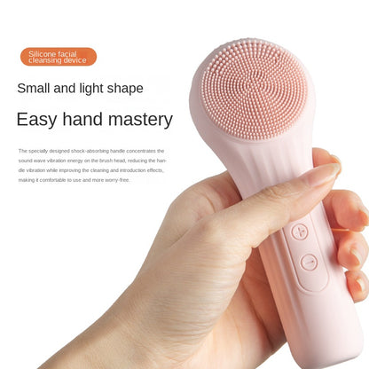 Silicone Facial Cleansing Brush with Heat & Vibration